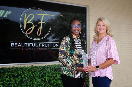 Evangeline Huff with President Lori Durden