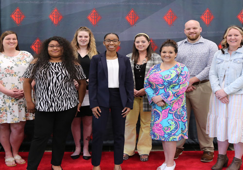 NTHS students posing for a group photo