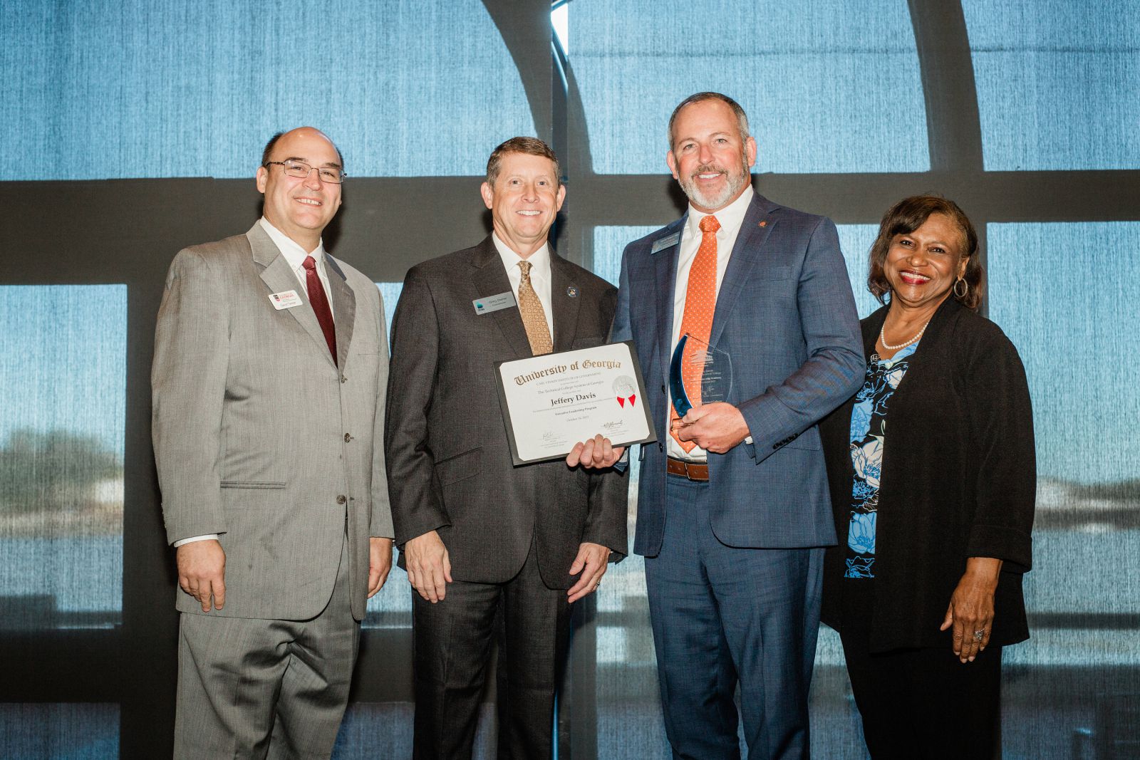 Jeff Davis receiving his completion certificate at TCSG's Senior Leadership Academy. 