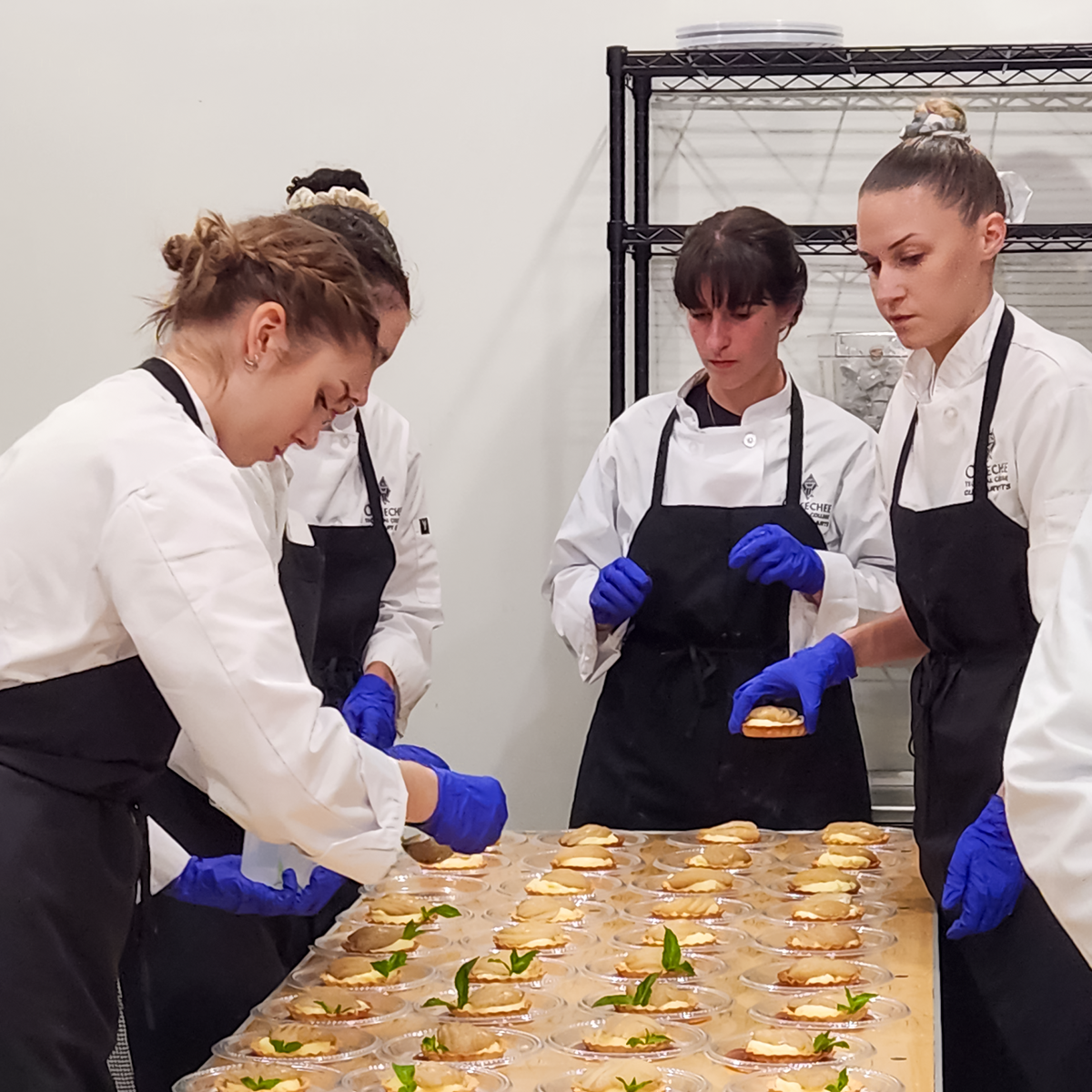 OTC Culinary Art Students Preparing Pear Tartlettes