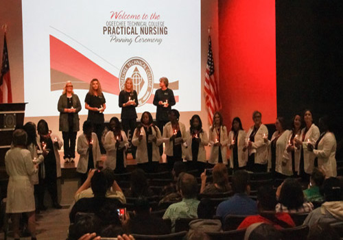 Practical Nursing students in candlelighting ceremony