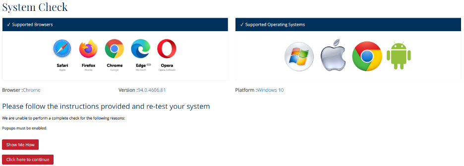 System checl graphic