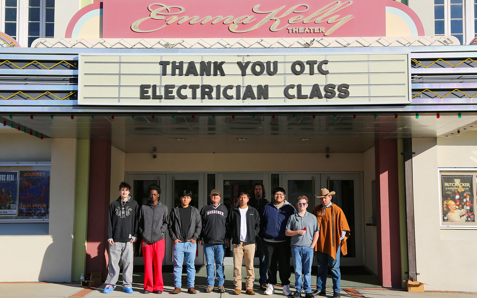 OTC Electrical Students Repair Historic Emma Kelly Theater Marquee